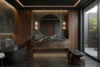 do 3d rendering interior for your kitchen,bathroom dining and living room