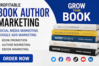 design social media post and social media banner for your book