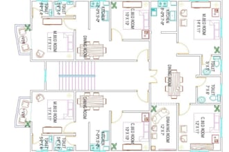 2d floor plan redraw, architectural cad model, site plan layout, complete mep