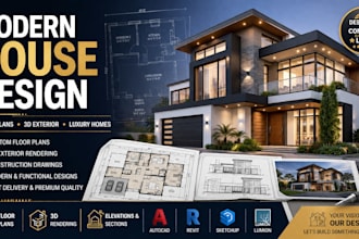 design modern luxury house floor plans and realistic 3d exterior