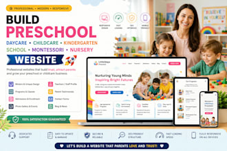 build preschool daycare childcare kindergarten school montessori nursery website