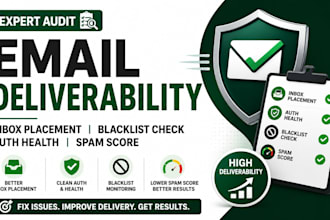 audit email deliverability inbox placement blacklist auth health spam score