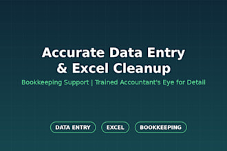 do data entry, excel cleanup and bookkeeping