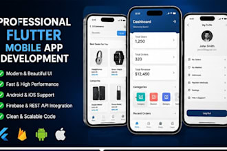 develop a professional flutter mobile app with firebase