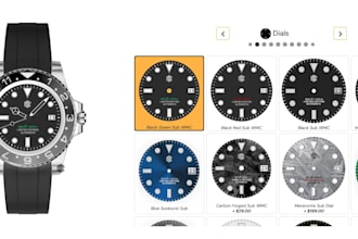 design custom vector watch face, watch dial and 3d watch configurator