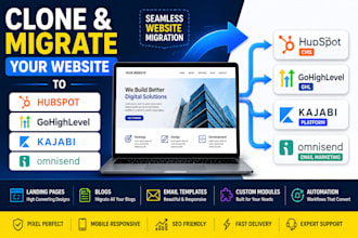 clone, migrate website to hubspot, gohighlevel, kadjabi or omnisend automation