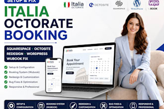 setup italia octorate booking squarespace octosite redesign wordpress wubook fix