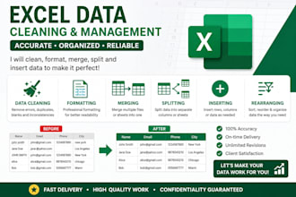clean, merge, split, format excel data