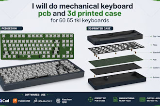 do mechanical keyboard pcb and 3d printed case for 60 65 tkl keyboards
