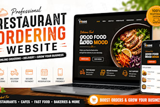 build a modern online restaurant ordering website with delivery system