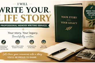provide memoir writing service for your life story, autobiography ghostwriting