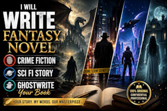 write captivating fiction ebook, ghostwrite thriller, crime or horror novel