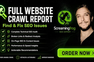 scan your site with screaming frog and deliver useful reports plus extra