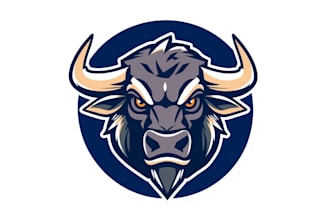 do amazing bull head logo with free source file