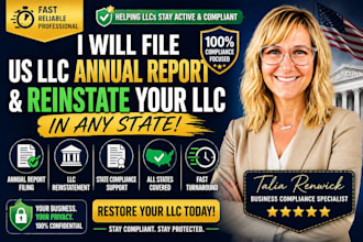 file the US llc annual report and reinstate your llc in any state