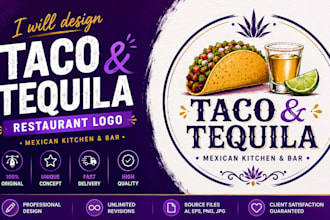 design beautiful taco and tequila restaurant logo