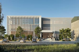 reinvigorate modern commercial complex, urban environment design,exterior render
