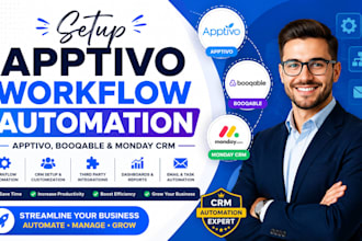 setup apptivo workflow automation apptivo booqable monday CRM