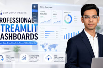do data analysis and build professional streamlit dashboards