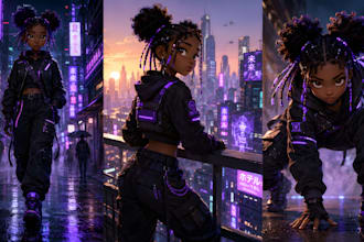 create consistent 3d characters and multi pose concept art