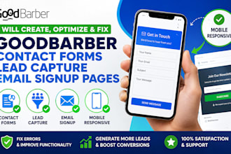 create optimize and fix goodbarber contact forms lead capture email signup pages
