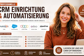 crm einrichtung hubspot salesforce zoho odoo pipedrive automatisierung