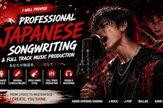 provide professional japanese songwriting and full track music production