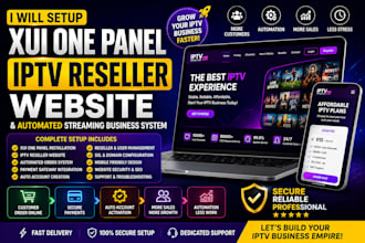 setup xui one panel business website, streaming service, reseller panel