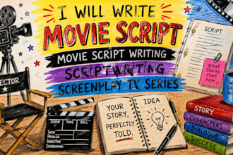 write movie script, movie script writing, scriptwriting, screenplay tv series