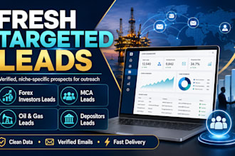 compile fresh forex investors leads,mca leads,oil and gas leads,depositors leads