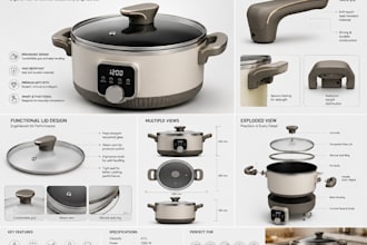 do ergonomic handles and lids for kitchenware products 3d model electric pot