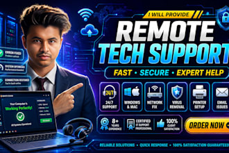 provide remote tech support and IT helpdesk service