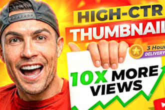 design high CTR glowing youtube thumbnails for you