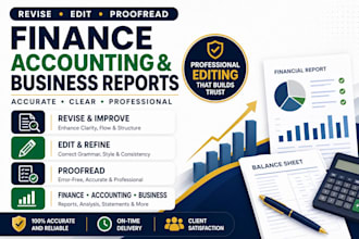 revise edit and proofread finance accounting and business reports
