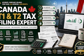 file canada corporate tax return, t1 t2 tax filing and sme bookkeeping expert
