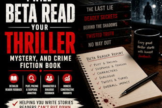 beta read your thriller, mystery, and crime fiction book
