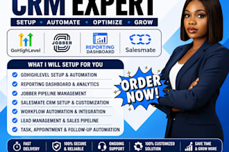 setup gohighlevel reporting dashboard jobber pipeline management salesmate crm