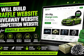 build raffle website giveaway website competition website for raffle business