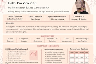 be your b2b lead generation and market research virtual assistant