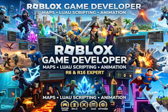 be your roblox game developer, roblox map builder, roblox scripter and animation