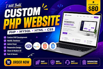 build a custom PHP website using mysql database