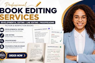 be your developmental editor line editing fiction, nonfiction book proofreading