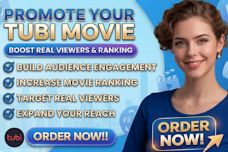promote your tubi movie to boost real viewers, audience and ranking