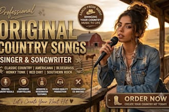write original nashville style country songs ballad, recording artists