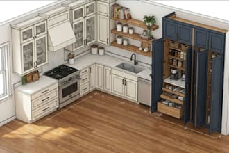 design your interior kitchen cabinet, shelf,  closet with 2020 design software