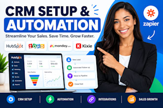 setup hubspot zoho monday and kixie CRM