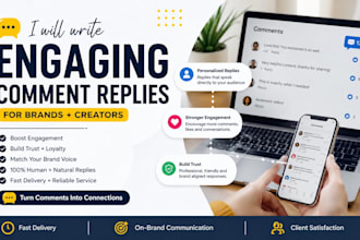 write engaging comment replies for brands and creators