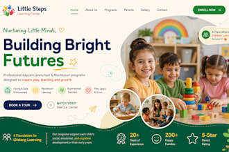 design squarespace daycare website preschool montessori early childhood website