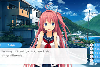 create your full anime game dating sim visual novel in renpy from scratch