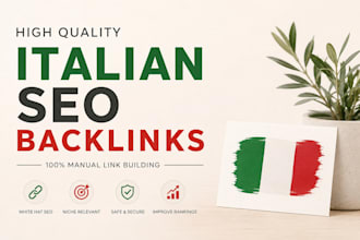build high authority italian SEO backlinks manually